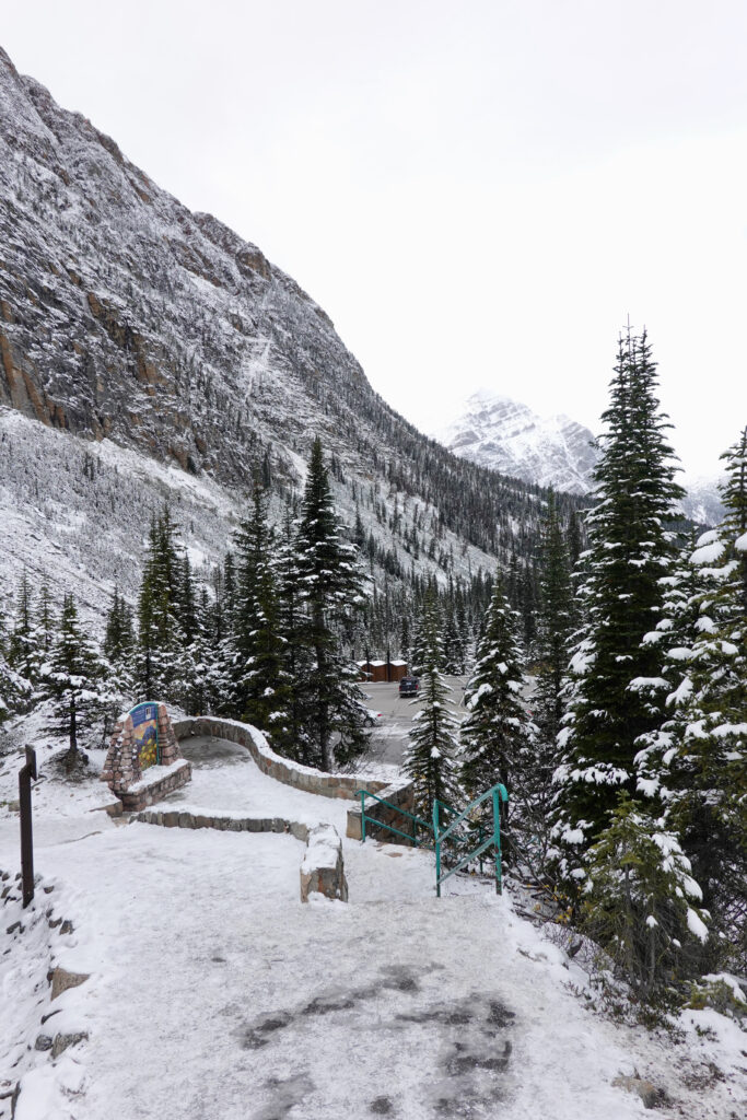 mount edith cavell winter entrance