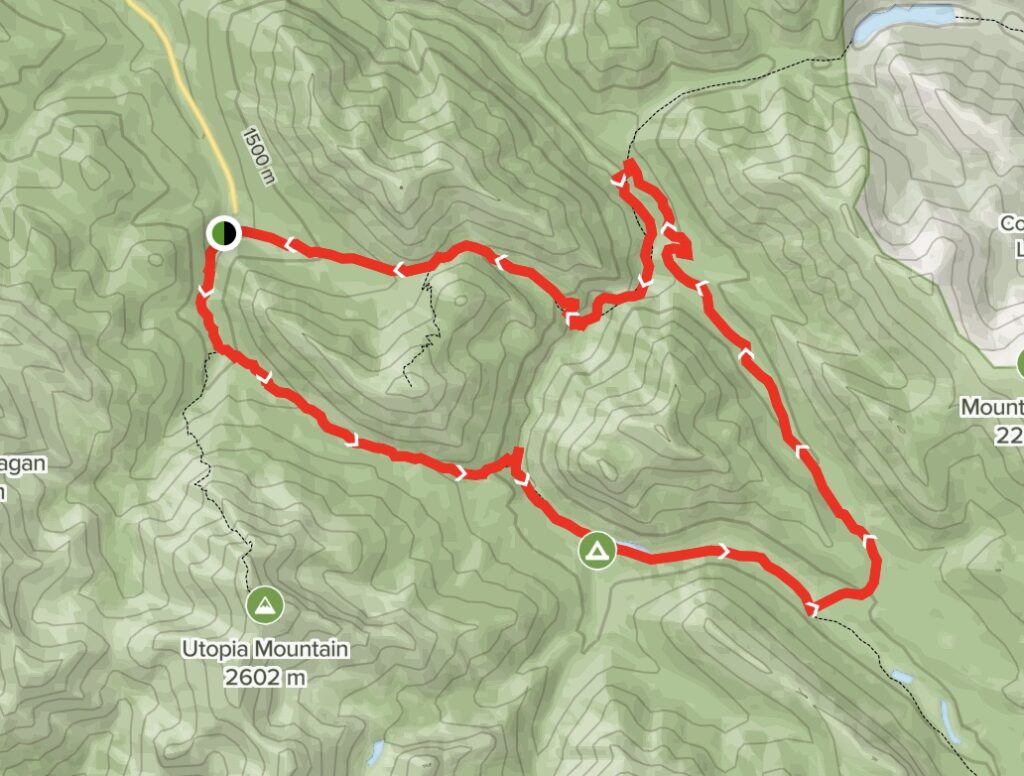 Fiddle Pass and Mystery Lake Connector Loop Map