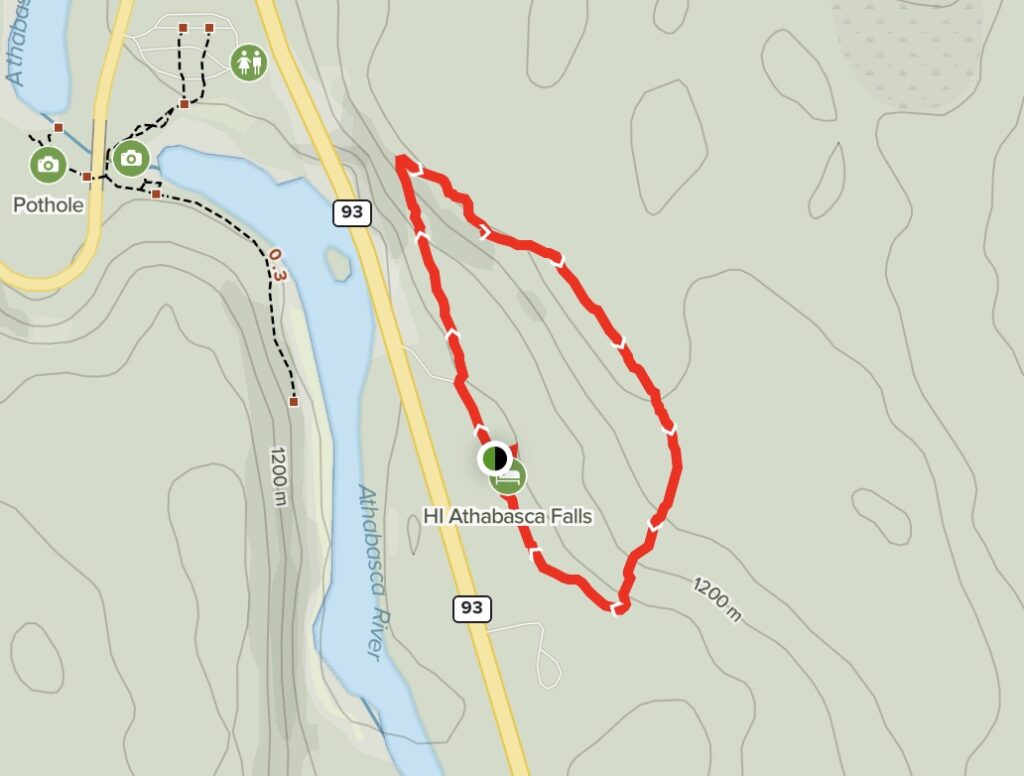HI Athabasca Falls Wilderness Hostel Trail Map